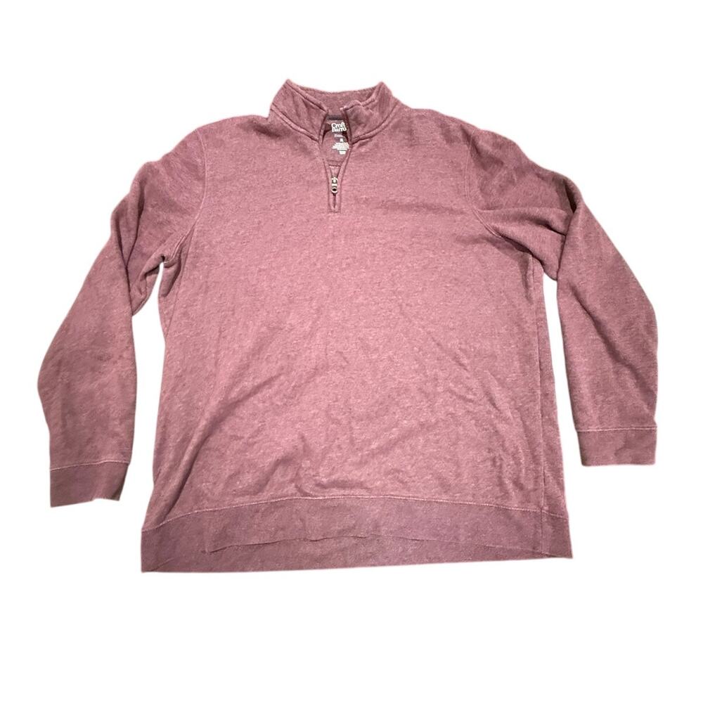 Croft & Barrow Men's XL Maroon Heather Extra Soft Quarter Zip Pullover Sweater
